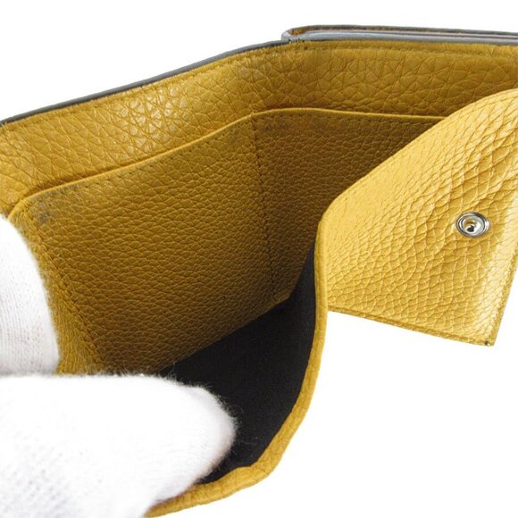 Auth FENDI Tri-fold wallet gray leather - Picture 10 of 10